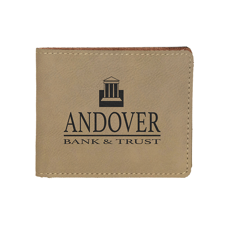 Laserable Leatherette Bifold Men peram cum Coin Pocket