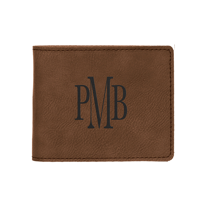 Laserable Leatherette Bifold Men peram cum Coin Pocket