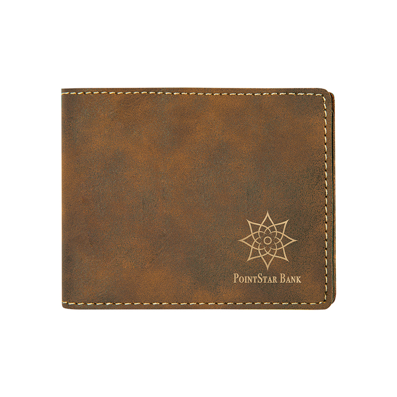 Laserable Leatherette Bifold Men peram cum Coin Pocket