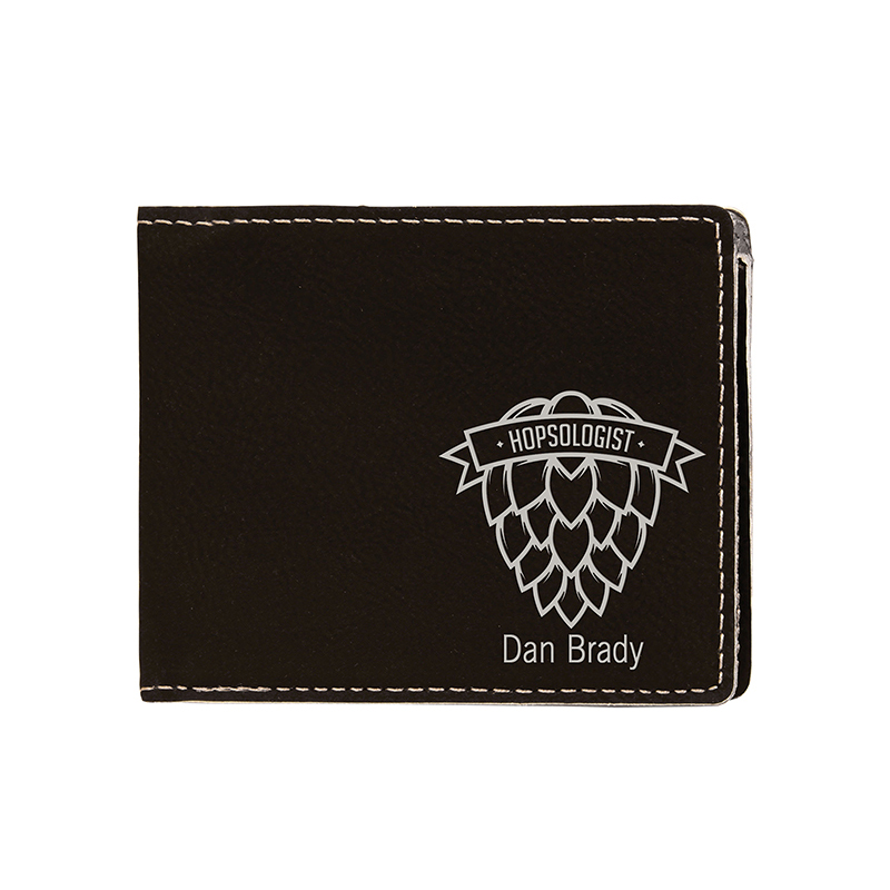 Laserable Leatherette Bifold Men peram cum Coin Pocket