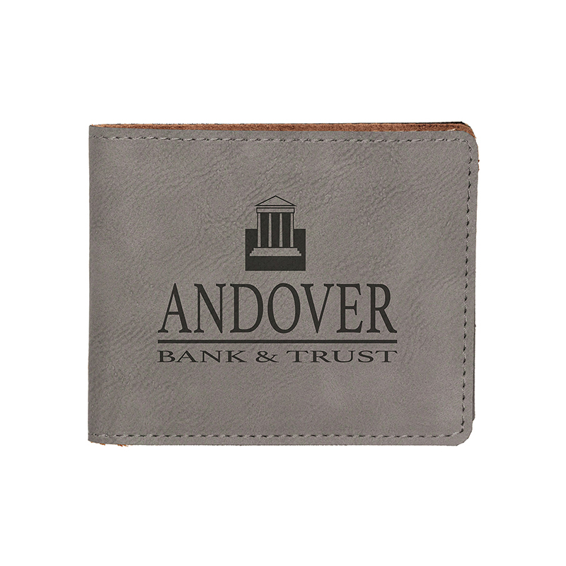Laserable Leatherette Bifold Men peram cum Coin Pocket