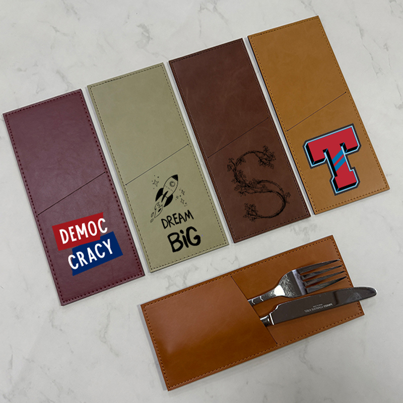 Laserable Leatherette Cutlery Holder