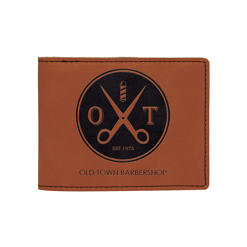 Laserable Leatherette Bifold Men peram cum Coin Pocket