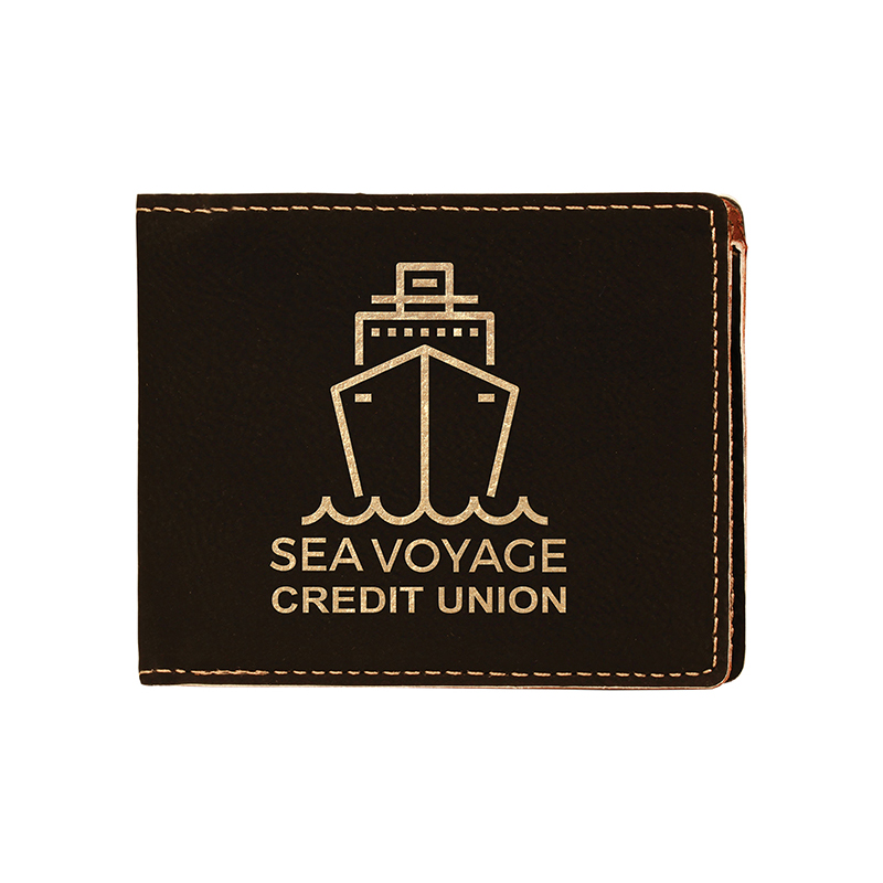 Laserable Leatherette Bifold Men peram cum Coin Pocket