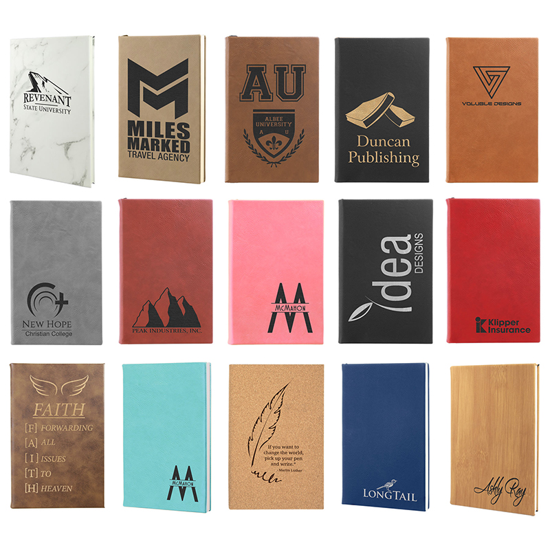 4 1/7' x 5 1/2' Leatherette Journals
