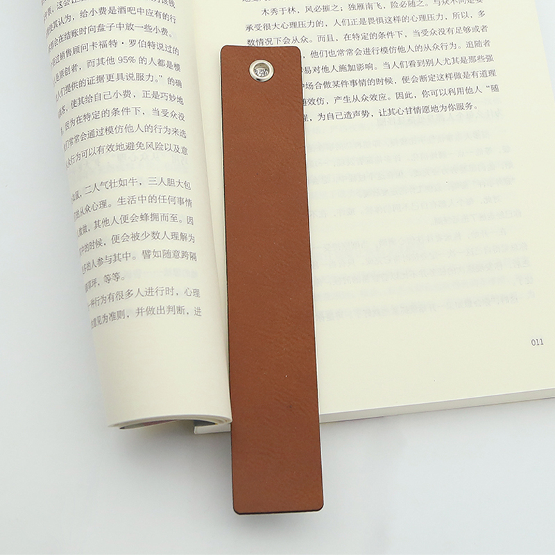 Laserable Leatherette Long Figura Bookmark