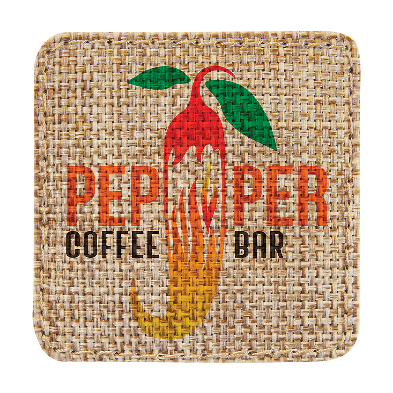 2 1/2' x 2 1/2' Burlap Square Sublimatable Patch with Adhesive