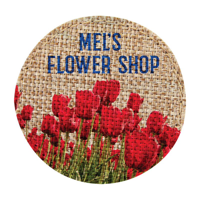II 1/2 'Round Burlap Sublimatable Patch cum tenaces