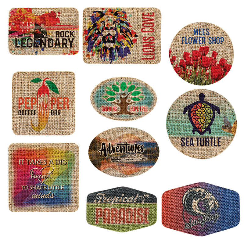 3' x 2' Burlap Rectangle Sublimatable Patch with Adhesive