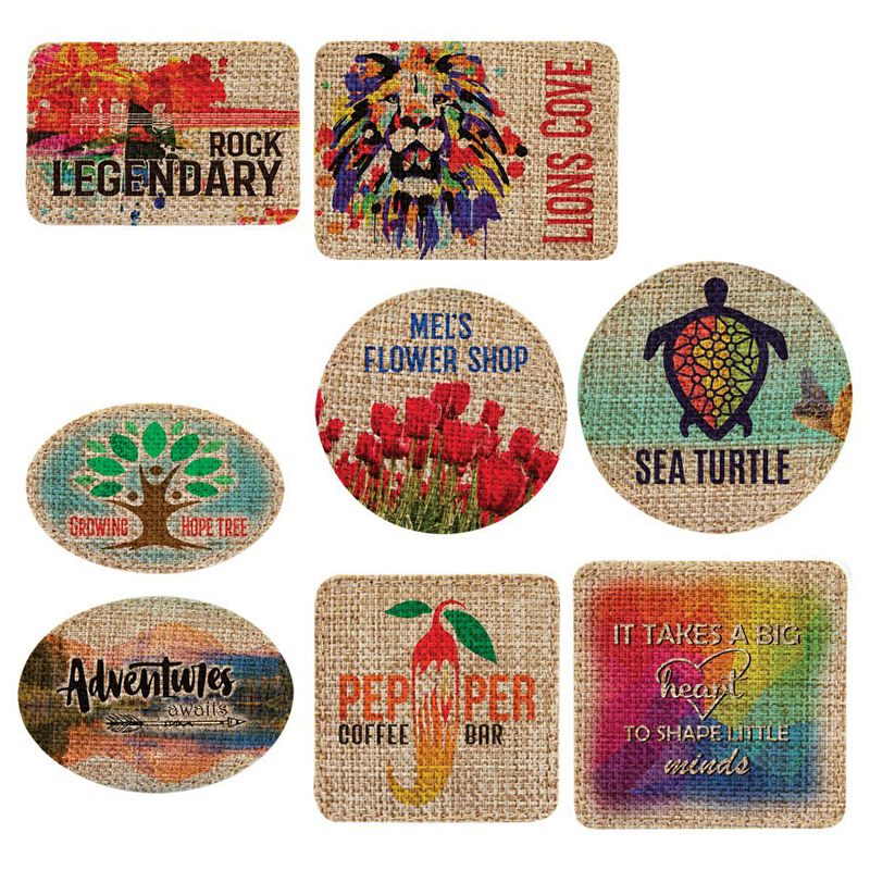3' x 2' Burlap Hex Sublimatable Patch with Adhesive