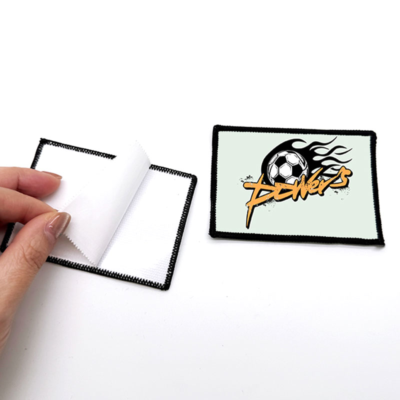 3 1/2' x 2 1/2' Rectang Sublimation Fabric Merrow Patch cum Adhesive