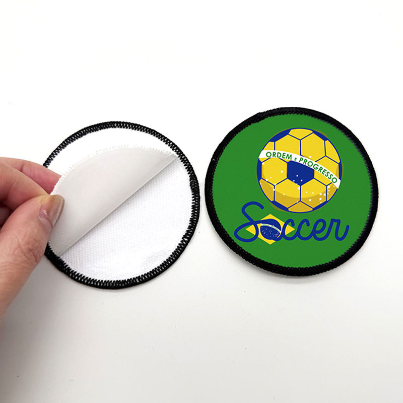 2 1/2 'Round Sublimation Fabrica Merrow Patch cum Adhesive