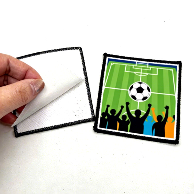 2 1/2' x 2 1/2' Square Sublimation Fabric Merrow Patch cum Adhesive