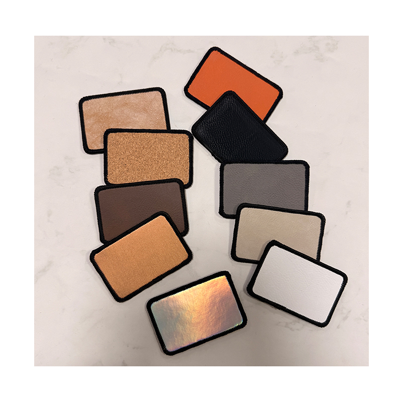 3 1/2' x 2 1/2' Rectangle Laserable Leatherette Merrow Patch with Adhesive