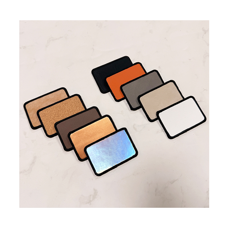 3 1/2' x 2 1/2' Rectangle Laserable Leatherette Merrow Patch with Adhesive