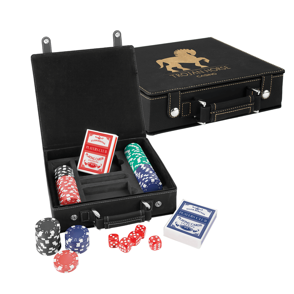 Laserable Leatherette Casino, Card et alea Sets