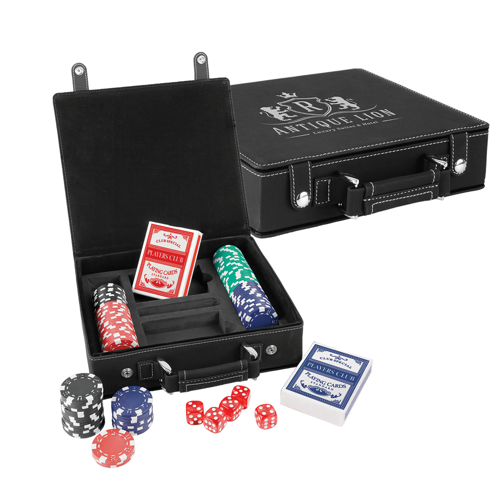 Laserable Leatherette Casino, Card et alea Sets