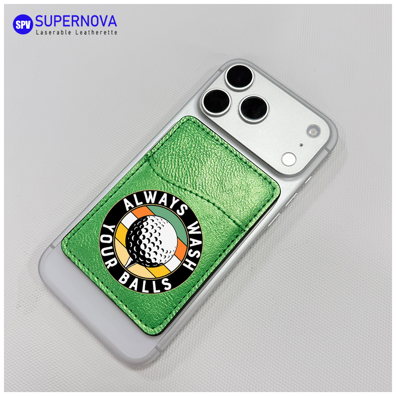 Laserable Leatherette Phone Card Holder cum Magnet