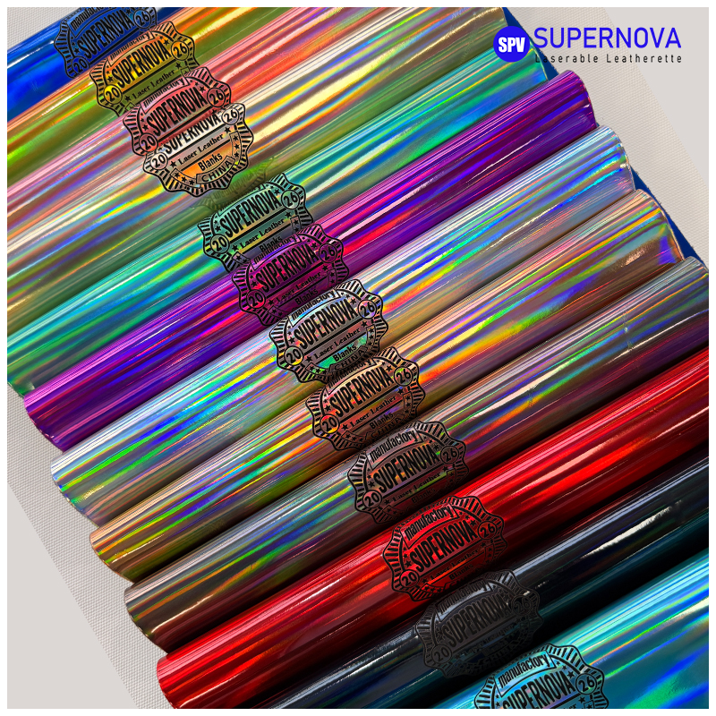 Holographic Laserable Leatherette Sheet cum tenaces / sine tenaces