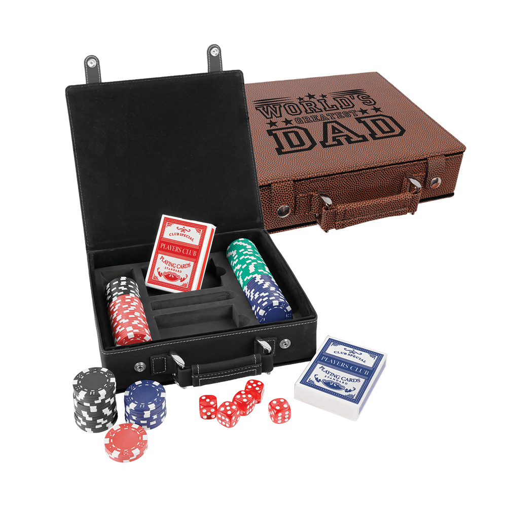Laserable Leatherette Casino, Card et alea Sets