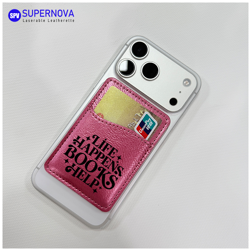 Laserable Leatherette Phone Card Holder cum Magnet