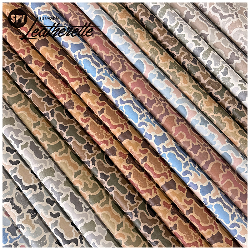 Camouflage Laserable Leatherette Sheet cum tenaces / sine tenaces
