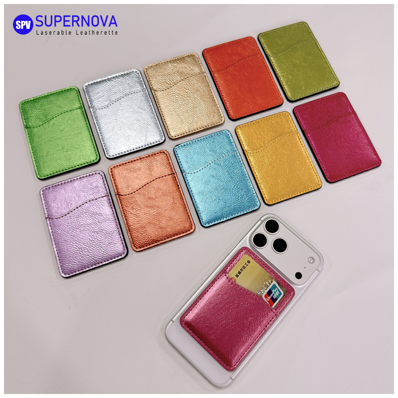 Laserable Leatherette Phone Card Holder cum Magnet