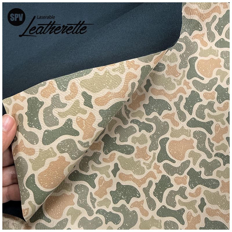 Camouflage Laserable Leatherette Sheet cum tenaces / sine tenaces