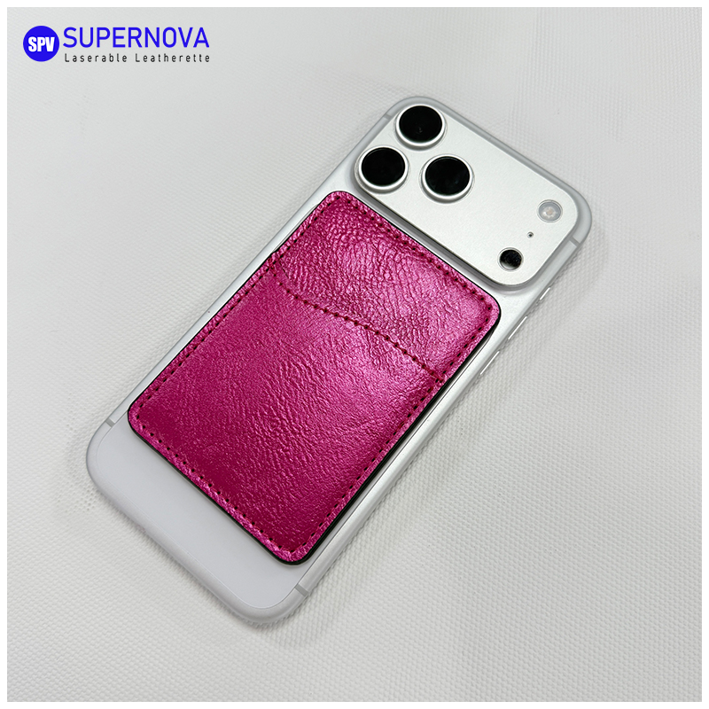 Laserable Leatherette Phone Card Holder cum Magnet