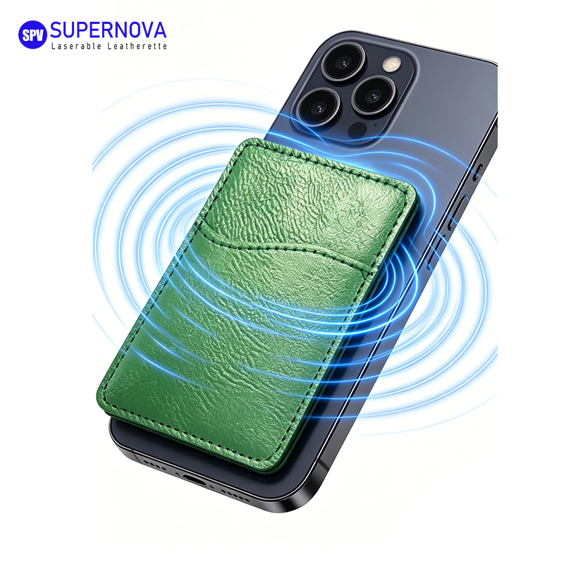 Laserable Leatherette Phone Card Holder cum Magnet
