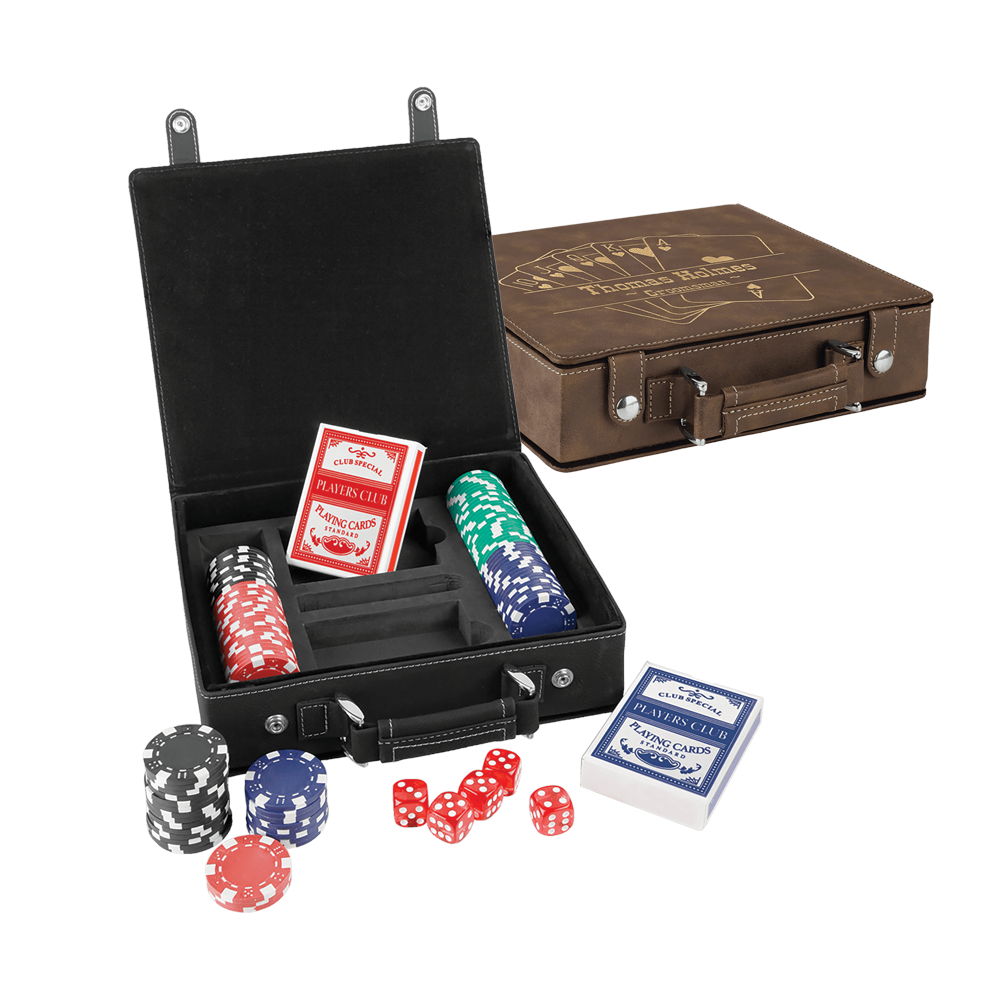 Laserable Leatherette Casino, Card et alea Sets