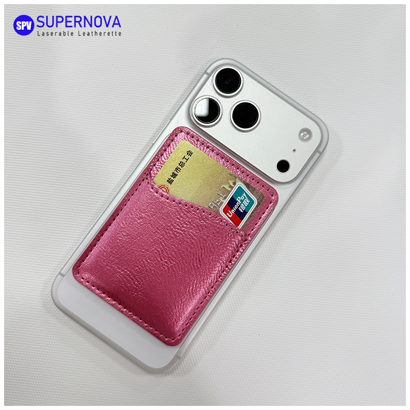Laserable Leatherette Phone Card Holder cum Magnet