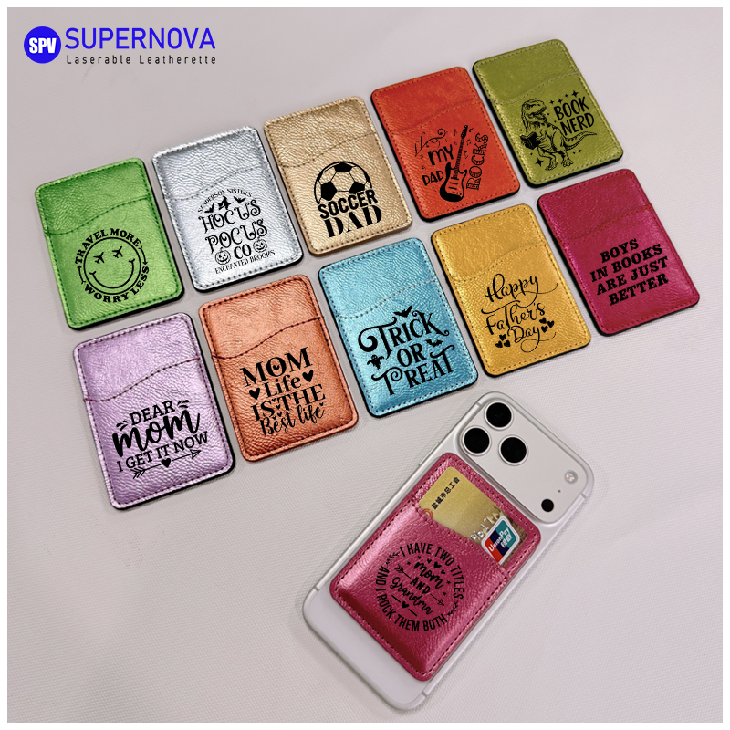 Laserable Leatherette Phone Card Holder cum Magnet