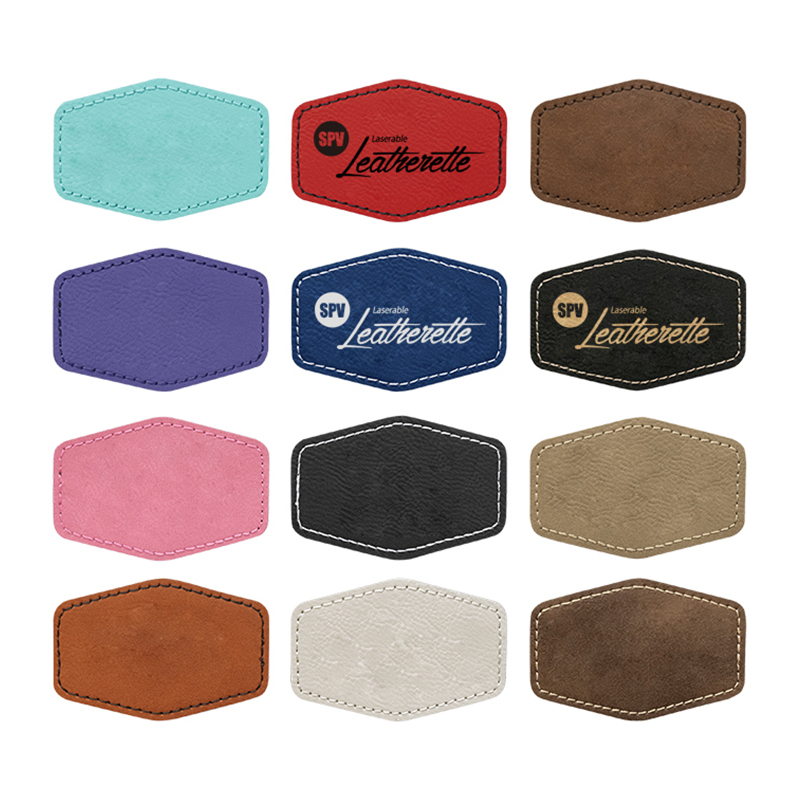 3 1/2' x 2 1/2' Hex Leatherette Patches
