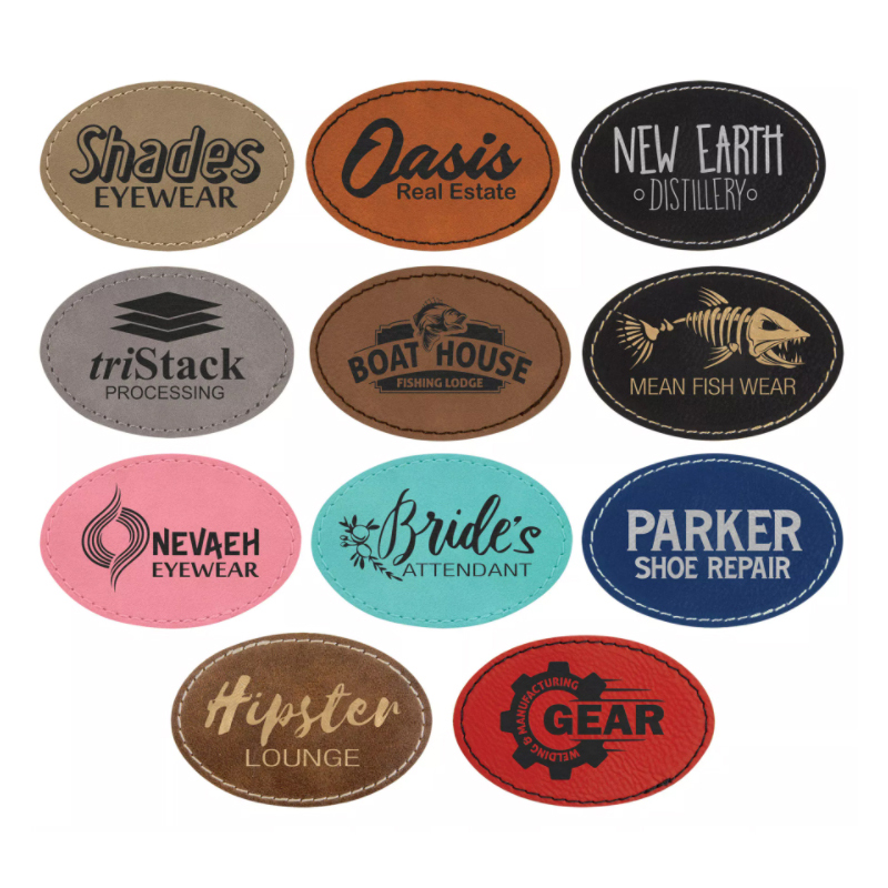 3 1/2' x 2 1/2' Oval Leatherette Patches