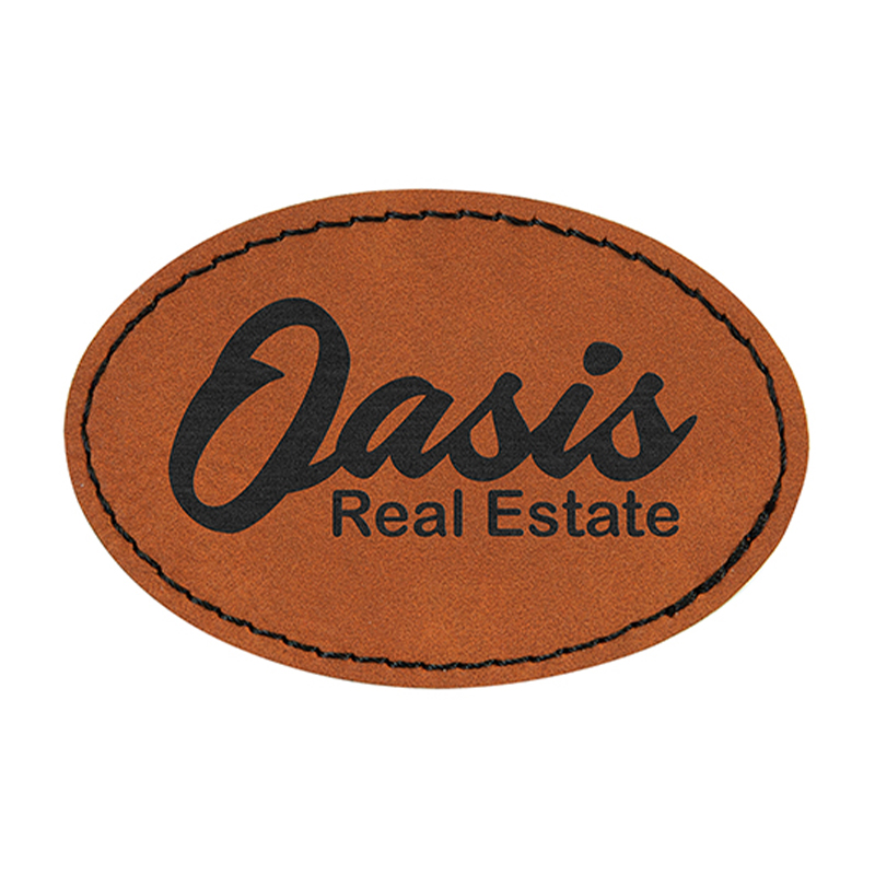 3 1/2' x 2 1/2' Oval Leatherette Patches