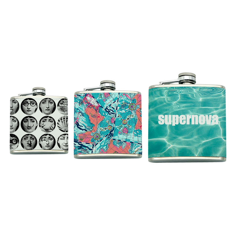 6 oz. Sublimatio Leatherette Steel Flask