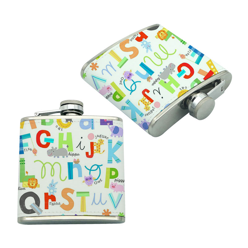 6 oz. Sublimatio Leatherette Steel Flask