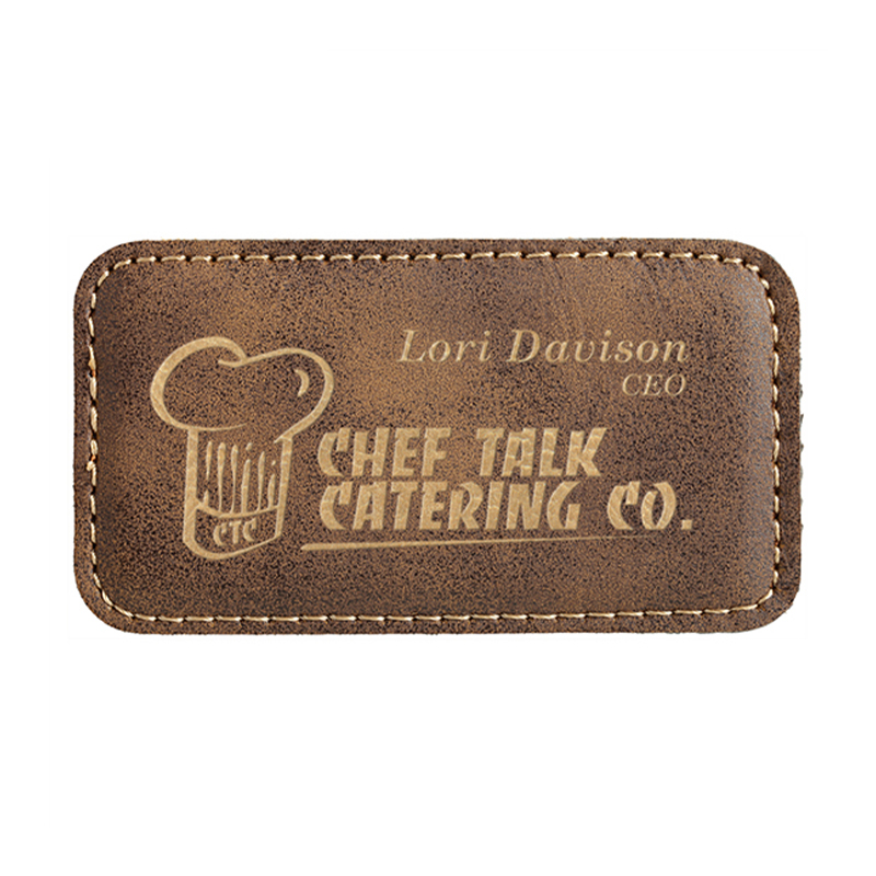 Leatherette magna Rectangulum nomen Badges