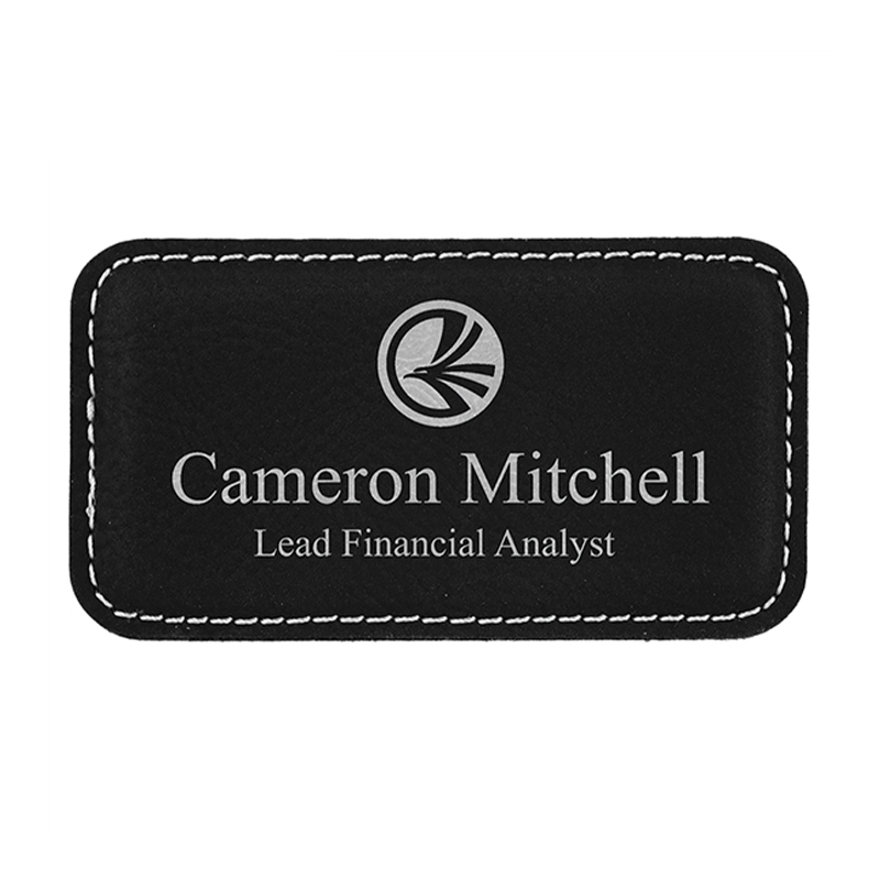 Leatherette magna Rectangulum nomen Badges