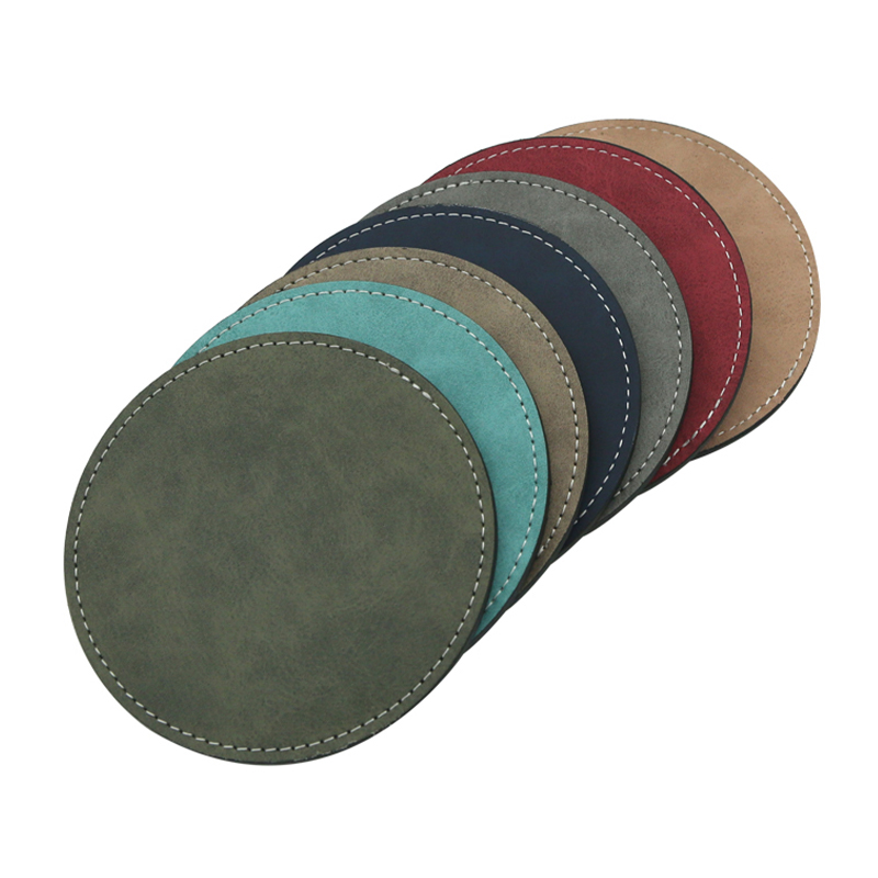 Sublimatione PU Leather Mug Coaster -Round