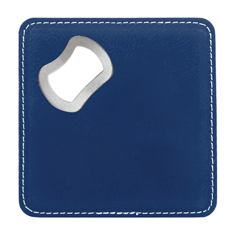 Quadratus Laserable Leatherette Bottle Opener Coaster