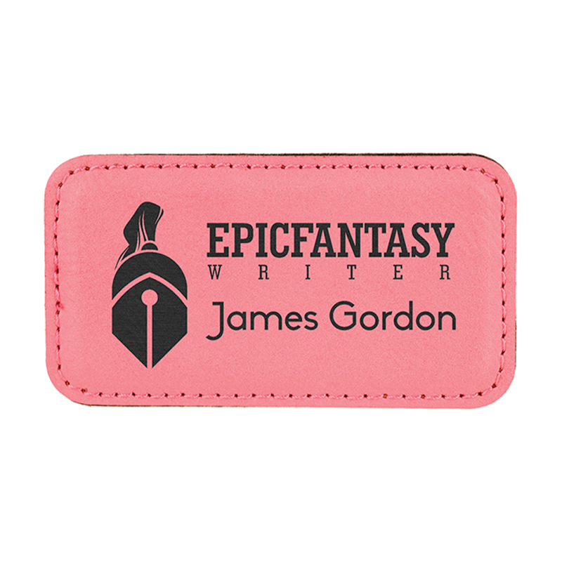 Laserable Leatherette Rectangle Badge Blank cum Magnet
