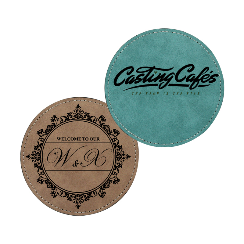 Sublimatione PU Leather Mug Coaster -Round