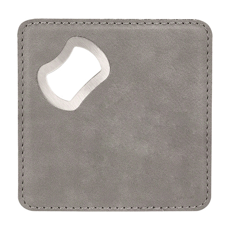 Quadratus Laserable Leatherette Bottle Opener Coaster