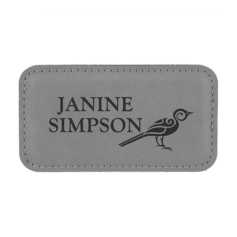 Leatherette magna Rectangulum nomen Badges