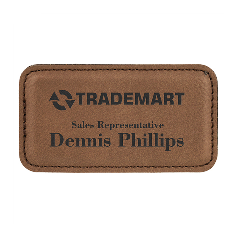 Laserable Leatherette Rectangle Badge Blank cum Magnet