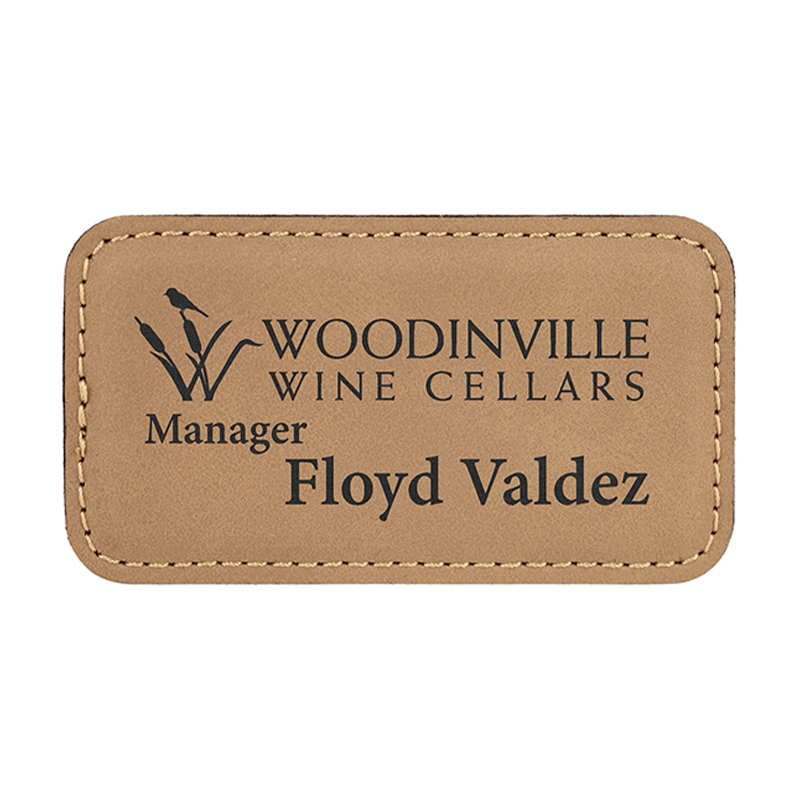 Laserable Leatherette Rectangle Badge Blank cum Magnet