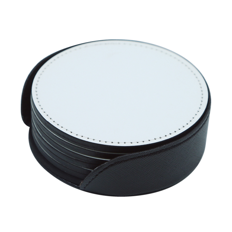 Sublimatione PU Leather Mug Coaster -Round