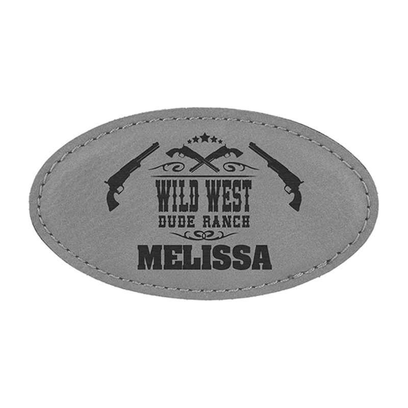 Laserable Leatherette ovalis Badge Blank cum Magnet